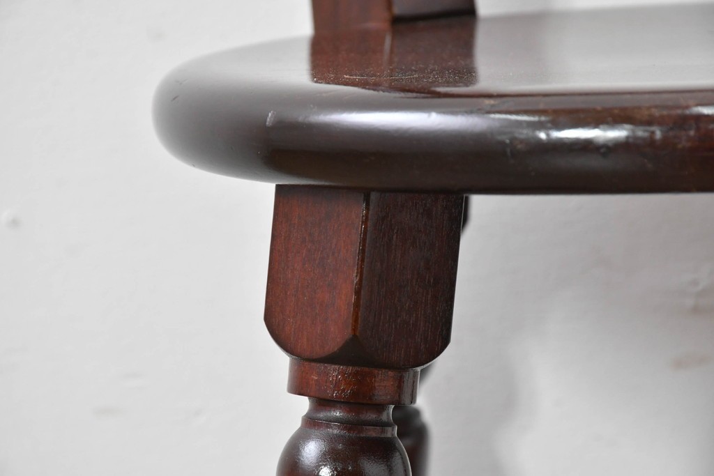 中古　松本民芸家具　丸座面が愛らしい素朴なフォルムの南京小椅子　(R-085980)