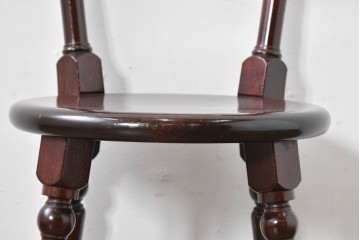 中古　松本民芸家具　丸座面が愛らしい素朴なフォルムの南京小椅子　(R-085980)