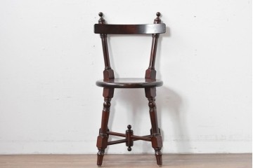 中古　松本民芸家具　丸座面が愛らしい素朴なフォルムの南京小椅子　(R-085980)