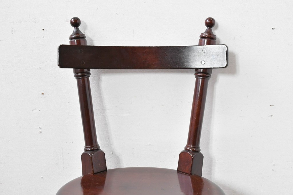 中古　松本民芸家具　丸座面が愛らしい素朴なフォルムの南京小椅子　(R-085980)