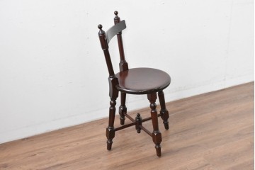 中古　松本民芸家具　丸座面が愛らしい素朴なフォルムの南京小椅子　(R-085980)