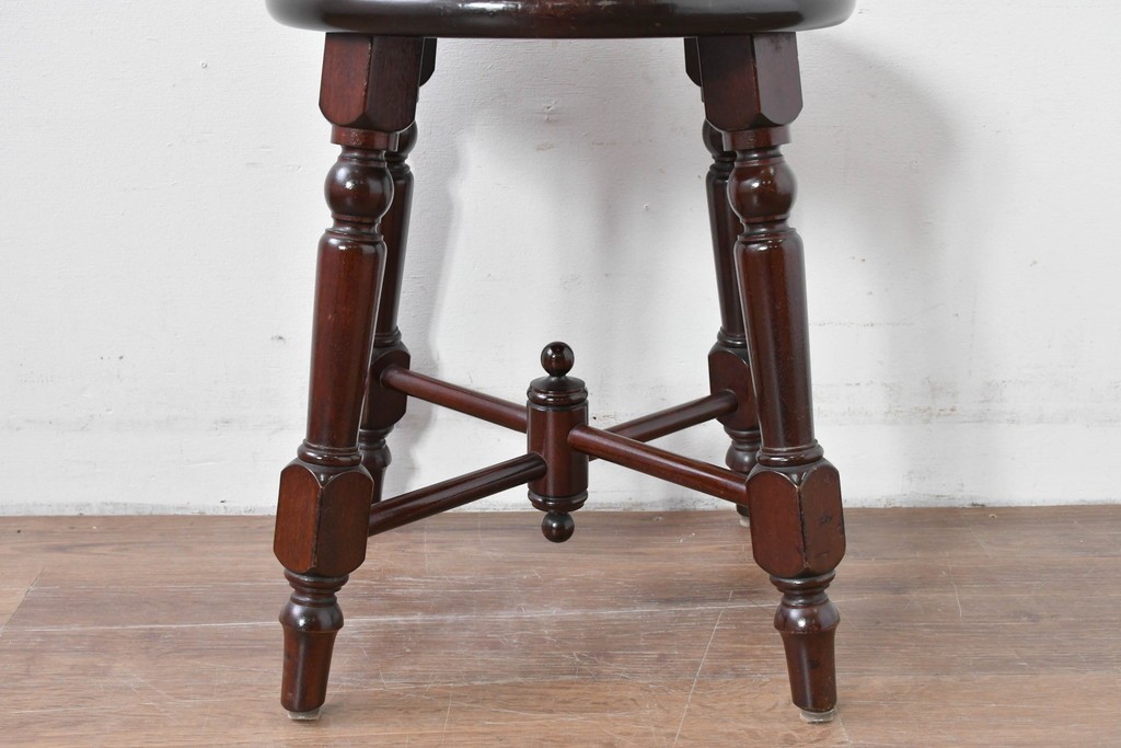 中古　松本民芸家具　丸座面が愛らしい素朴なフォルムの南京小椅子　(R-085980)