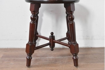 中古　松本民芸家具　丸座面が愛らしい素朴なフォルムの南京小椅子　(R-085980)