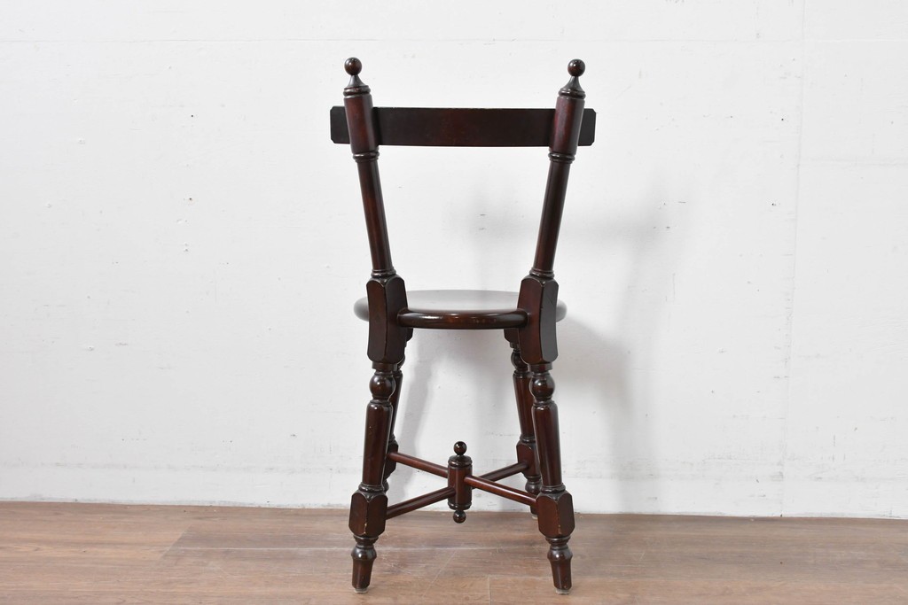 中古　松本民芸家具　丸座面が愛らしい素朴なフォルムの南京小椅子　(R-085980)