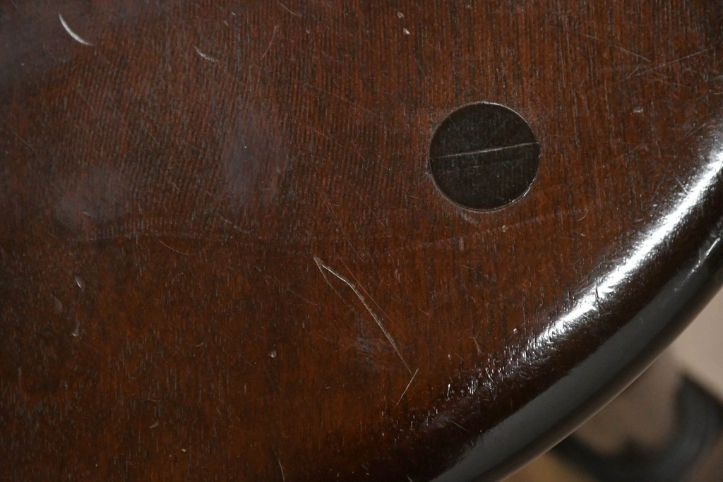 中古　松本民芸家具　丸座面が愛らしい素朴なフォルムの南京小椅子　(R-085980)