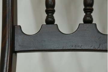 中古　松本民芸家具　背もたれの挽き物加工がお洒落な#49A型ワイコムチェア　定価約10万7千円　(R-085981)