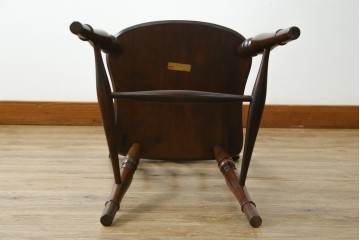 中古　松本民芸家具　背もたれの挽き物加工がお洒落な#49A型ワイコムチェア　定価約10万7千円　(R-085981)
