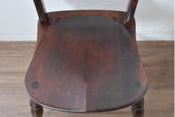 中古　松本民芸家具　背もたれの挽き物加工がお洒落な#49A型ワイコムチェア　定価約10万7千円　(R-085981)