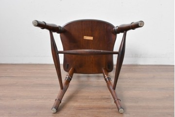 中古　松本民芸家具　背もたれの挽き物加工がお洒落な#49A型ワイコムチェア　定価約10万7千円　(R-085981)