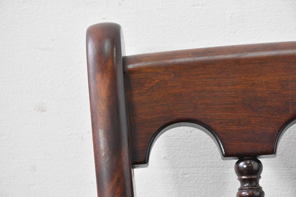 中古　松本民芸家具　背もたれの挽き物加工がお洒落な#49A型ワイコムチェア　定価約10万7千円　(R-085981)