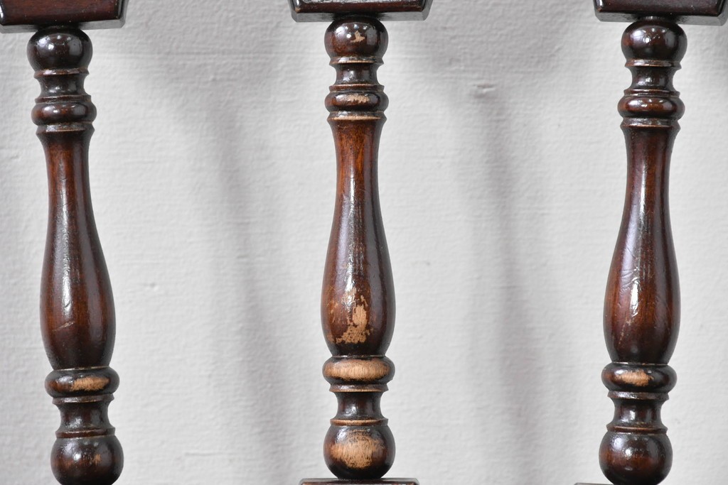 中古　松本民芸家具　背もたれの挽き物加工がお洒落な#49A型ワイコムチェア　定価約10万7千円　(R-085981)