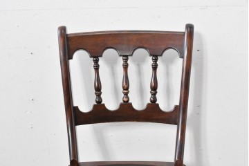 中古　松本民芸家具　背もたれの挽き物加工がお洒落な#49A型ワイコムチェア　定価約10万7千円　(R-085981)