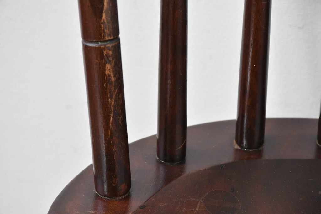 中古　希少モデル　松本民芸家具　背の曲線が美しいステップダウンチェア　(R-085982)