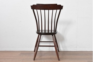 中古　希少モデル　松本民芸家具　背の曲線が美しいステップダウンチェア　(R-085982)