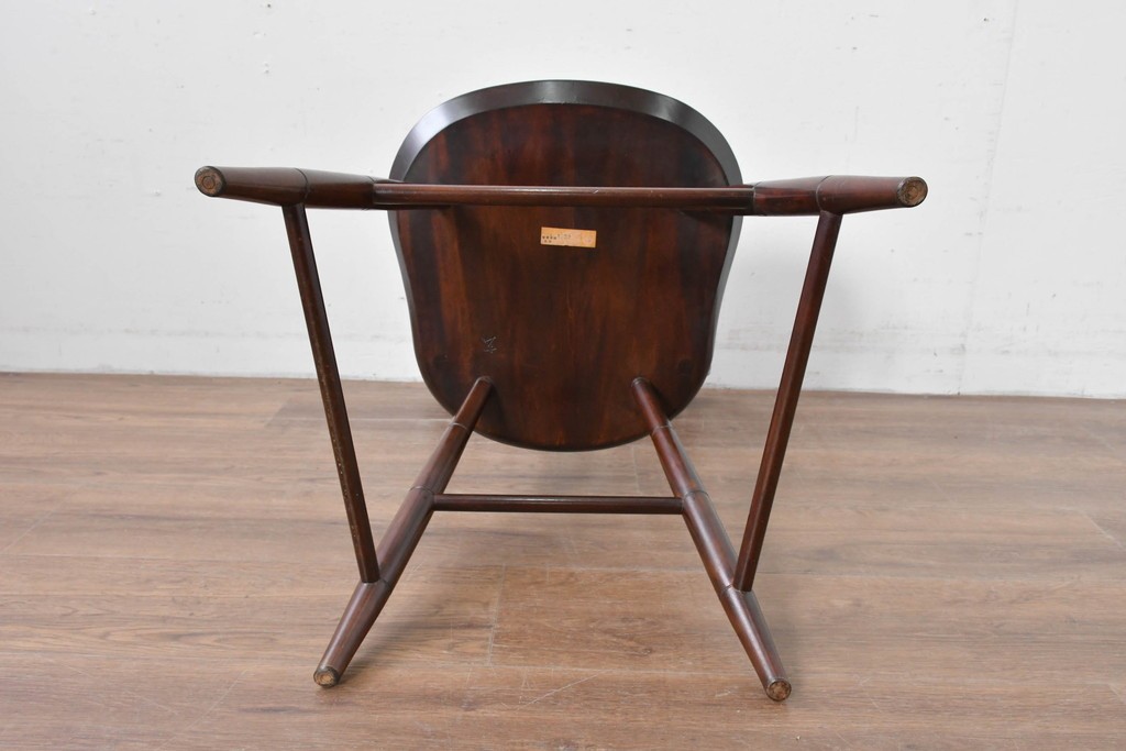 中古　希少モデル　松本民芸家具　背の曲線が美しいステップダウンチェア　(R-085982)