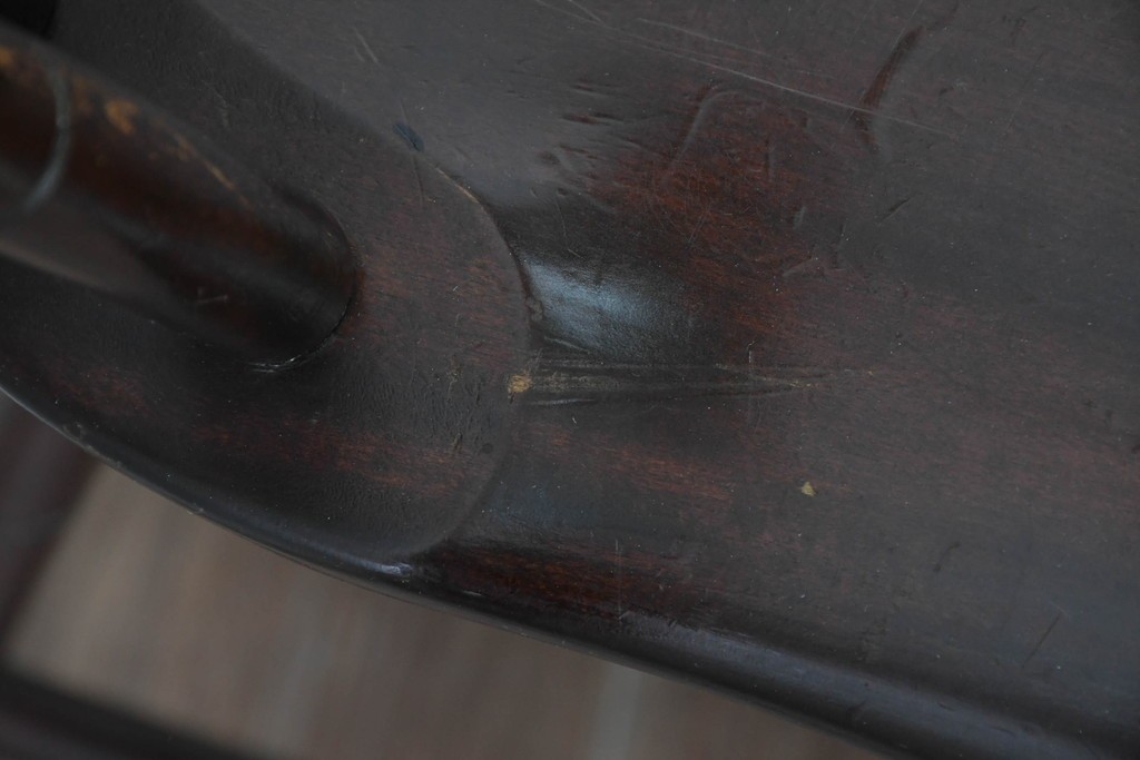 中古　希少モデル　松本民芸家具　背の曲線が美しいステップダウンチェア　(R-085982)