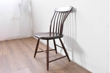 中古　希少モデル　松本民芸家具　背の曲線が美しいステップダウンチェア　(R-085982)