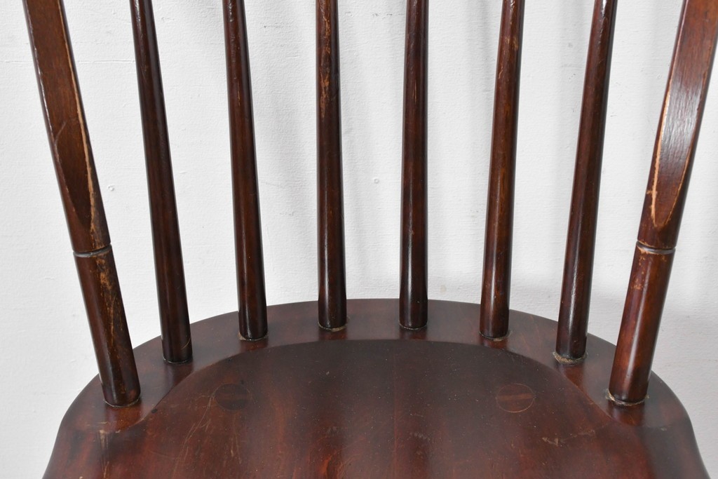 中古　希少モデル　松本民芸家具　背の曲線が美しいステップダウンチェア　(R-085982)