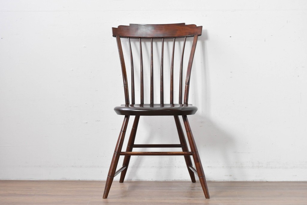 中古　希少モデル　松本民芸家具　背の曲線が美しいステップダウンチェア　(R-085982)