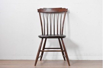 中古　希少モデル　松本民芸家具　背の曲線が美しいステップダウンチェア　(R-085982)
