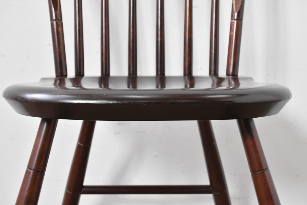 中古　希少モデル　松本民芸家具　背の曲線が美しいステップダウンチェア　(R-085982)