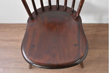 中古　希少モデル　松本民芸家具　背の曲線が美しいステップダウンチェア　(R-085982)