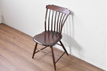 中古　希少モデル　松本民芸家具　背の曲線が美しいステップダウンチェア　(R-085982)