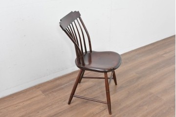 中古　希少モデル　松本民芸家具　背の曲線が美しいステップダウンチェア　(R-085982)