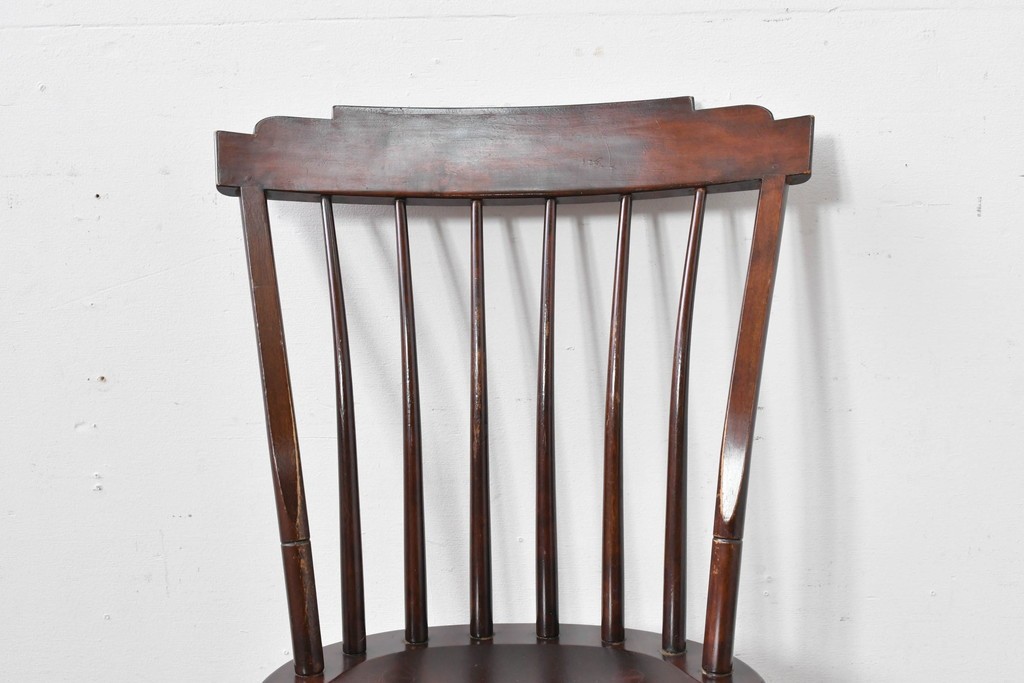 中古　希少モデル　松本民芸家具　背の曲線が美しいステップダウンチェア　(R-085982)