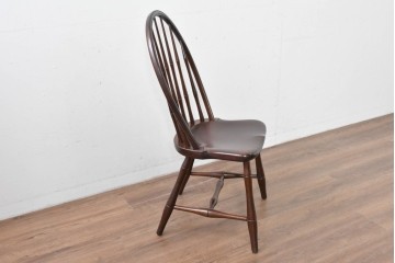 中古　松本民芸家具　竹節のデザインが施されたループバックチェア(II)　定価約13万8千円　(R-085983)