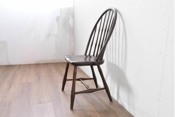 中古　松本民芸家具　竹節のデザインが施されたループバックチェア(II)　定価約13万8千円　(R-085983)