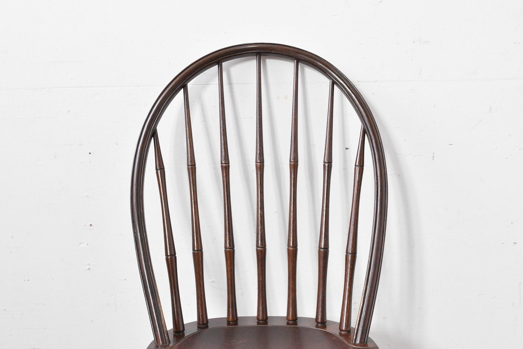 中古　松本民芸家具　竹節のデザインが施されたループバックチェア(II)　定価約13万8千円　(R-085983)