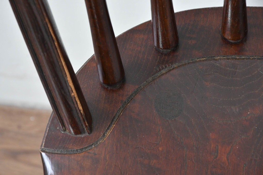 中古　松本民芸家具　竹節のデザインが施されたループバックチェア(II)　定価約13万8千円　(R-085983)