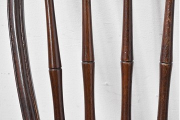 中古　松本民芸家具　竹節のデザインが施されたループバックチェア(II)　定価約13万8千円　(R-085983)