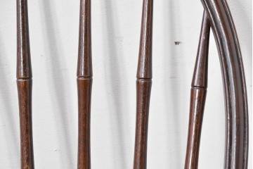 中古　松本民芸家具　竹節のデザインが施されたループバックチェア(II)　定価約13万8千円　(R-085983)