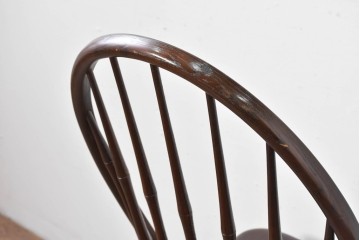 中古　松本民芸家具　竹節のデザインが施されたループバックチェア(II)　定価約13万8千円　(R-085983)