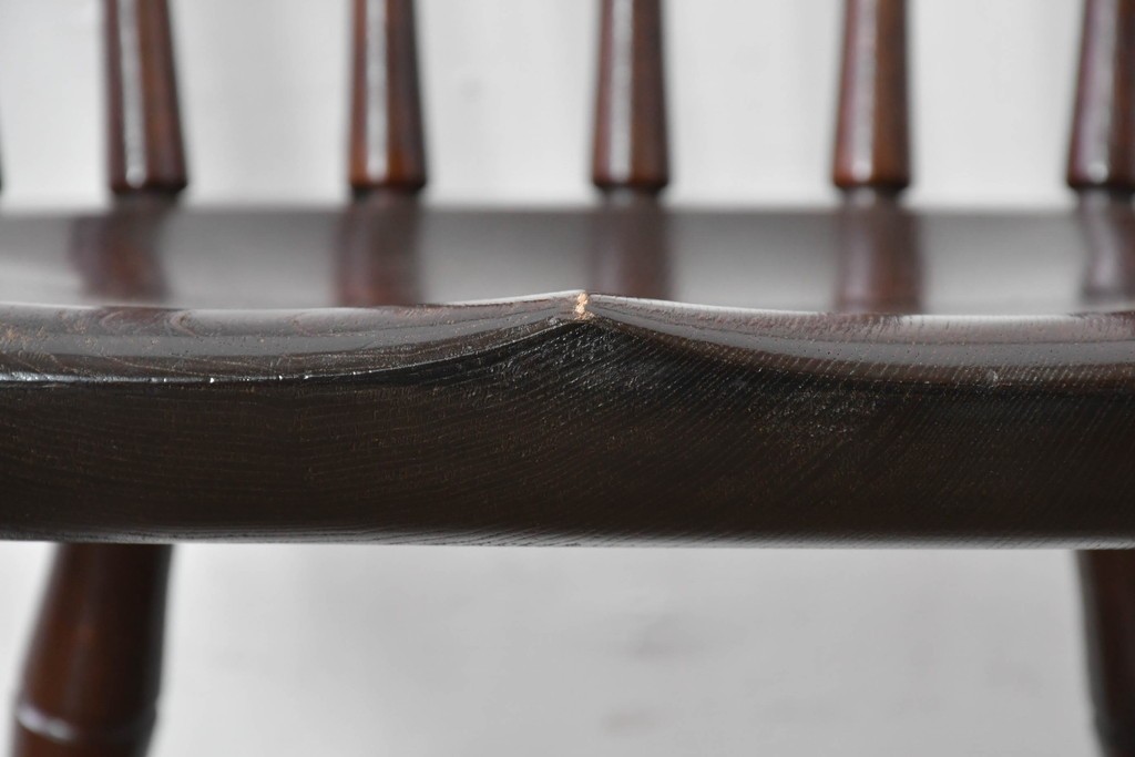 中古　松本民芸家具　竹節のデザインが施されたループバックチェア(II)　定価約13万8千円　(R-085983)