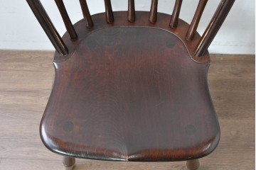 中古　松本民芸家具　竹節のデザインが施されたループバックチェア(II)　定価約13万8千円　(R-085983)