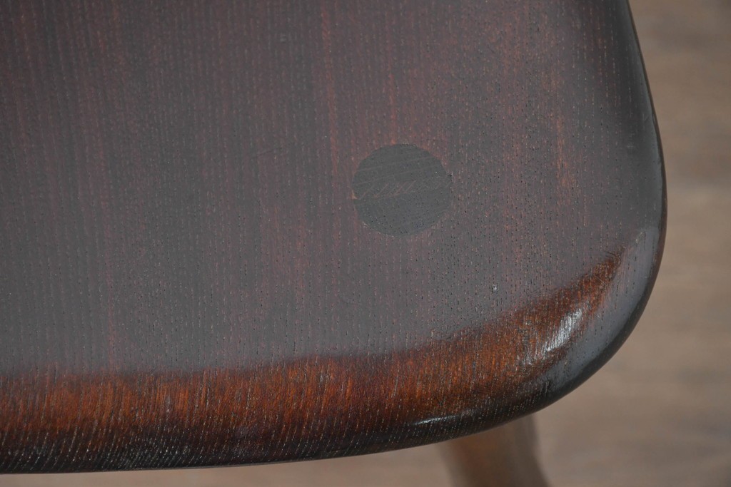 中古　松本民芸家具　竹節のデザインが施されたループバックチェア(II)　定価約13万8千円　(R-085983)