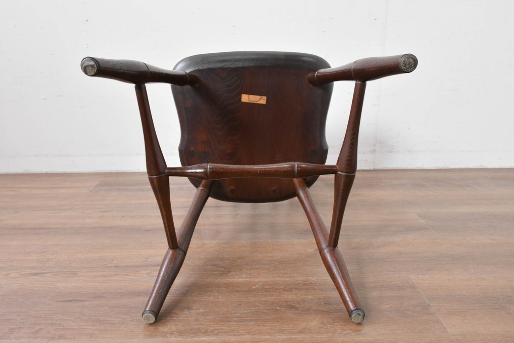 中古　松本民芸家具　竹節のデザインが施されたループバックチェア(II)　定価約13万8千円　(R-085983)