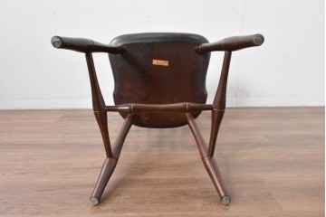 中古　松本民芸家具　竹節のデザインが施されたループバックチェア(II)　定価約13万8千円　(R-085983)