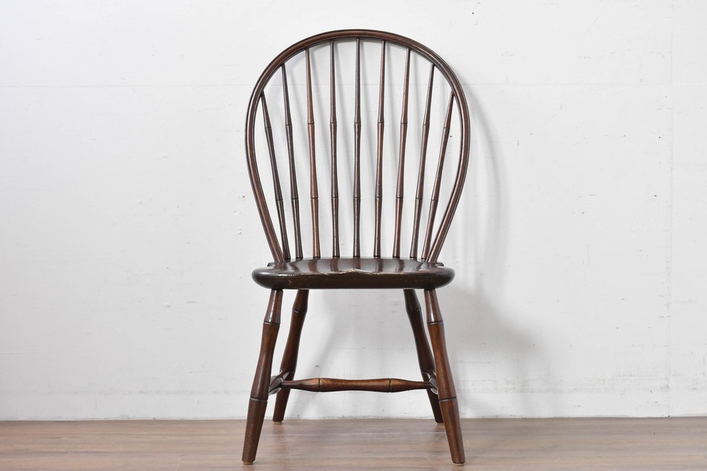 中古　松本民芸家具　竹節を思わせる挽物の造形が特徴的なループバックチェア(I)　定価約16万円　(R-085984)