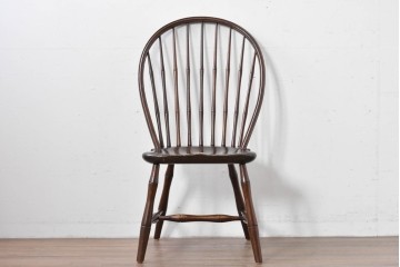 中古　松本民芸家具　竹節を思わせる挽物の造形が特徴的なループバックチェア(I)　定価約16万円　(R-085984)