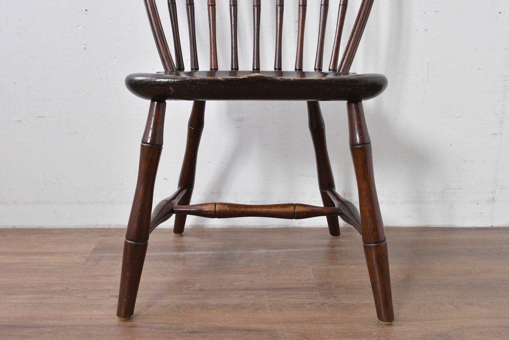 中古　松本民芸家具　竹節を思わせる挽物の造形が特徴的なループバックチェア(I)　定価約16万円　(R-085984)