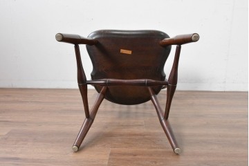 中古　松本民芸家具　竹節を思わせる挽物の造形が特徴的なループバックチェア(I)　定価約16万円　(R-085984)