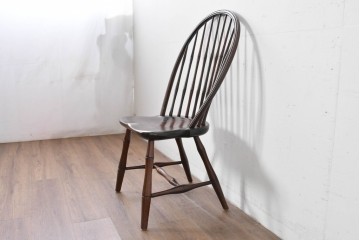 中古　松本民芸家具　竹節を思わせる挽物の造形が特徴的なループバックチェア(I)　定価約16万円　(R-085984)