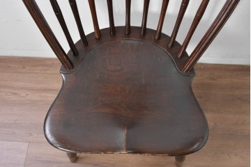 中古　松本民芸家具　竹節を思わせる挽物の造形が特徴的なループバックチェア(I)　定価約16万円　(R-085984)
