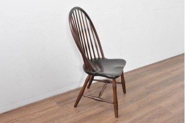 中古　松本民芸家具　竹節を思わせる挽物の造形が特徴的なループバックチェア(I)　定価約16万円　(R-085984)