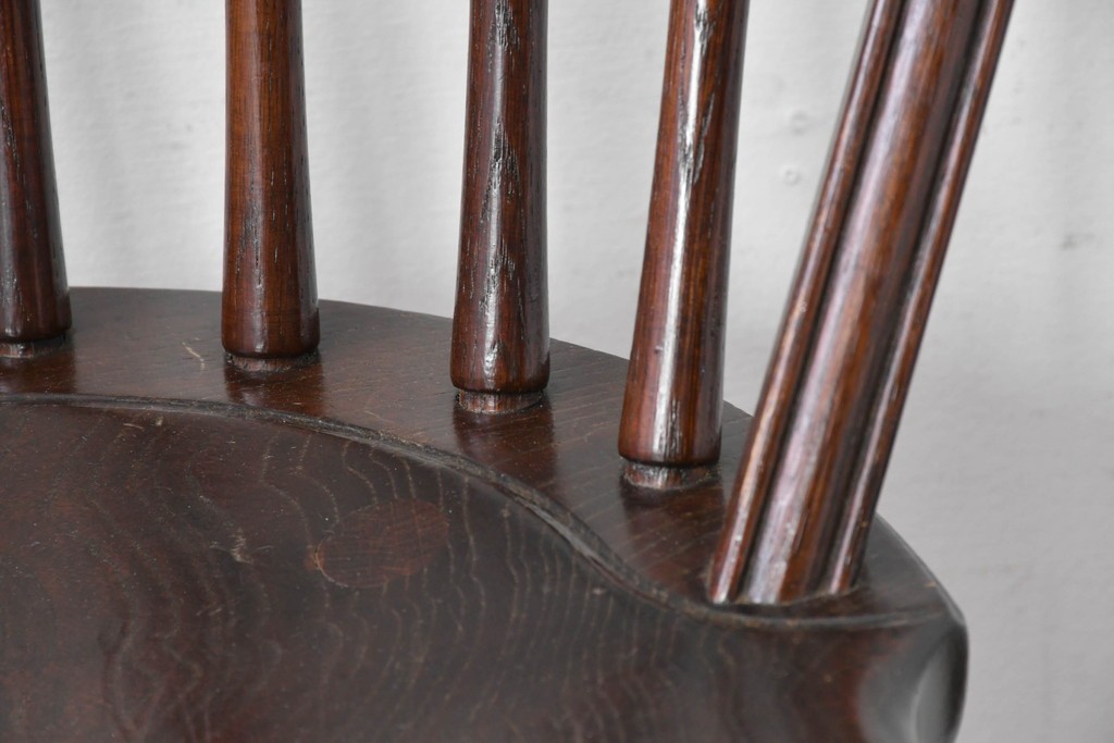 中古　松本民芸家具　竹節を思わせる挽物の造形が特徴的なループバックチェア(I)　定価約16万円　(R-085984)