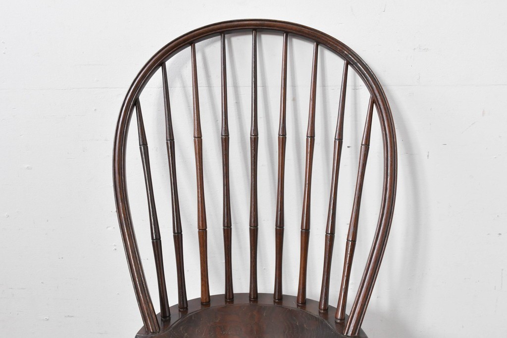 中古　松本民芸家具　竹節を思わせる挽物の造形が特徴的なループバックチェア(I)　定価約16万円　(R-085984)